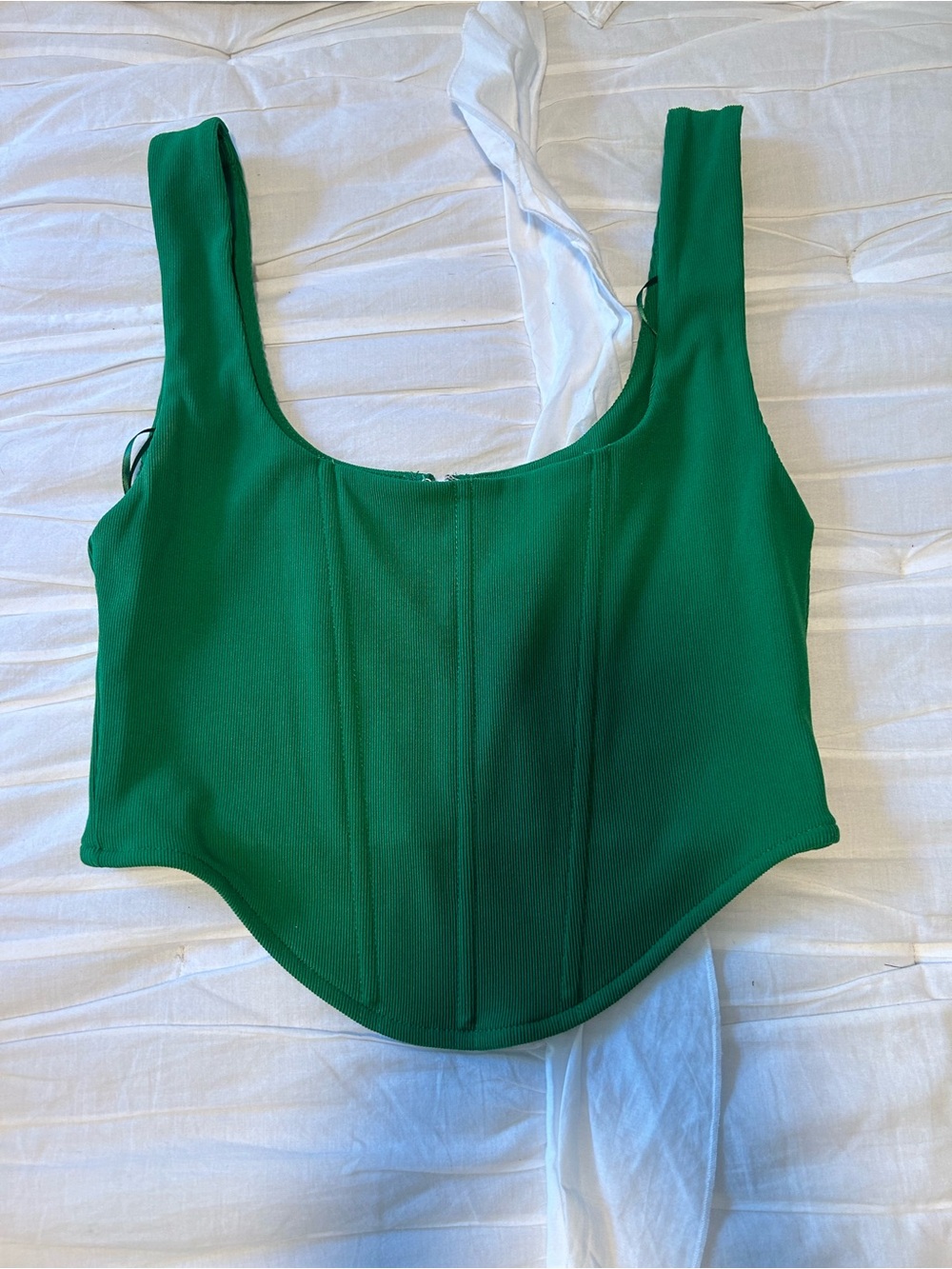 Green Women's Structured Corset Tank Top